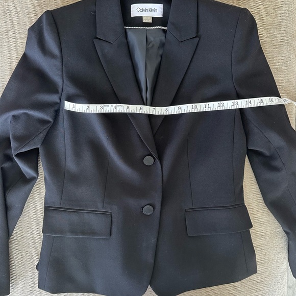Black Button Up Petite Blazer Calvin Klein - Picture 7 of 13